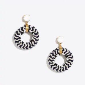 Beaded thread lifesaver drop earrings DEEP PACIFIC